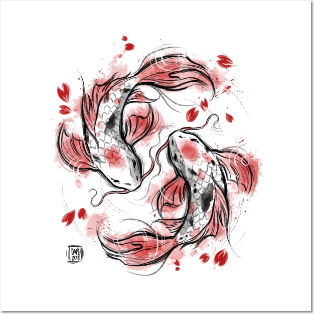 Japanese Koi Wall Art by Daisyart_lab